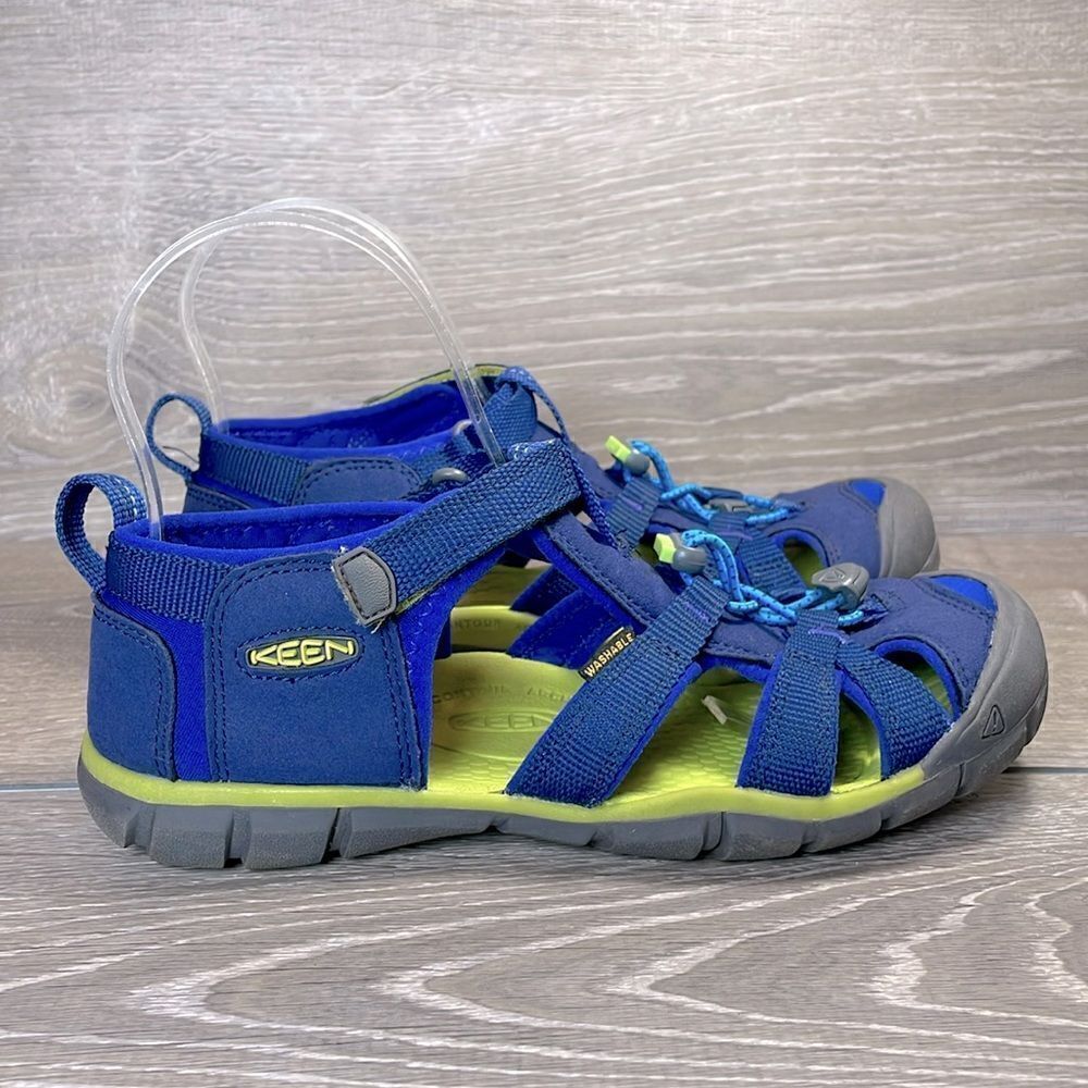 Keen Seacamp II CNX Big Boy Sz 5 Blue Depths Chartreuse Sports Hiking Sandals